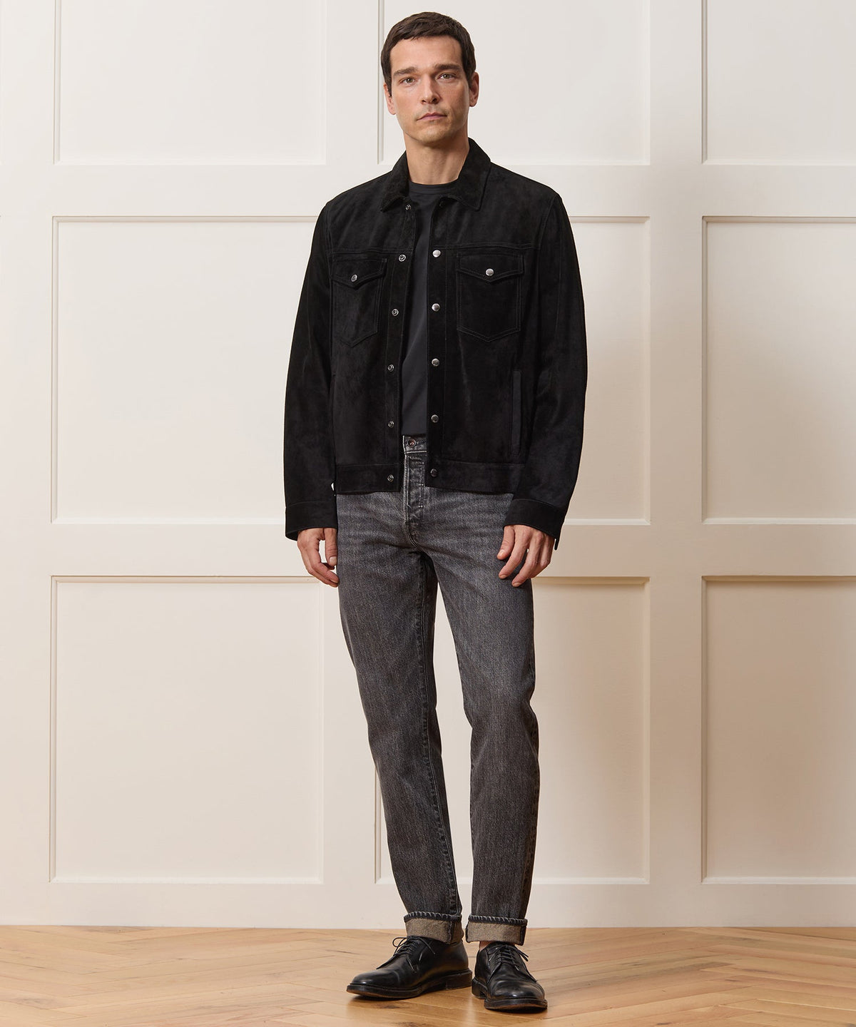 Todd Snyder Italian Suede Dylan Jacket - Black