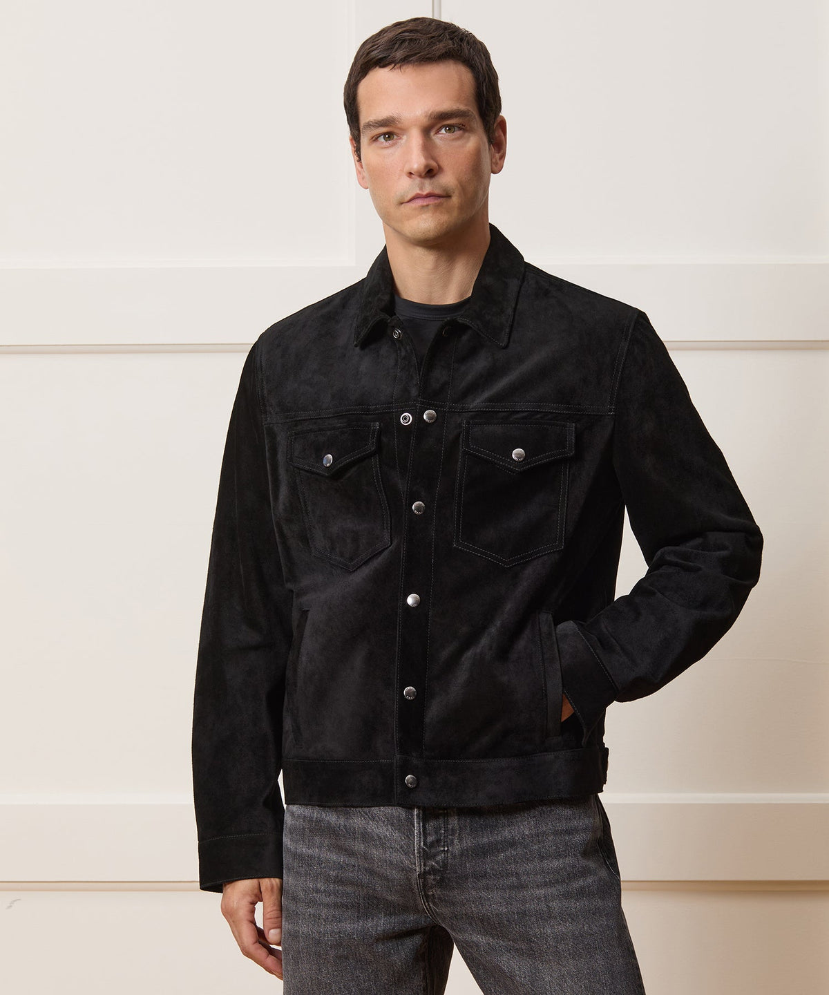 Todd Snyder Italian Suede Dylan Jacket - Black