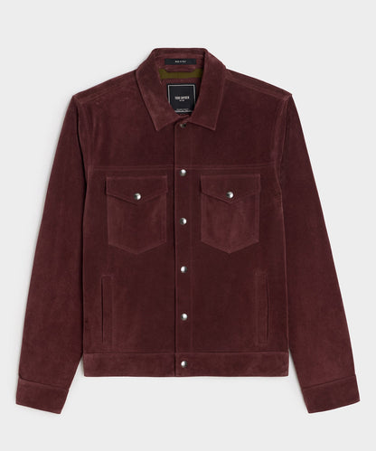 Todd Snyder Italian Suede Dylan Jacket - Oxblood Red