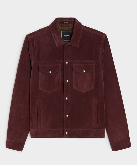Todd Snyder Italian Suede Dylan Jacket - Oxblood Red