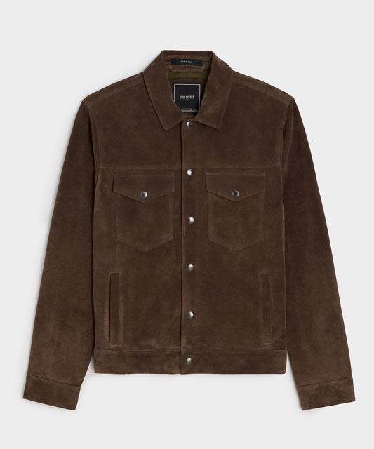 Todd Snyder Italian Suede Dylan Jacket - Rich Brown