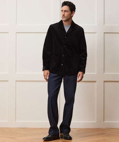 Todd Snyder Italian Velvet Tailored Chore Coat - Black