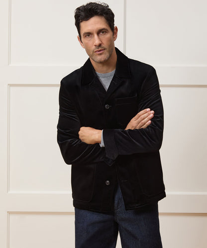 Todd Snyder Italian Velvet Tailored Chore Coat - Black