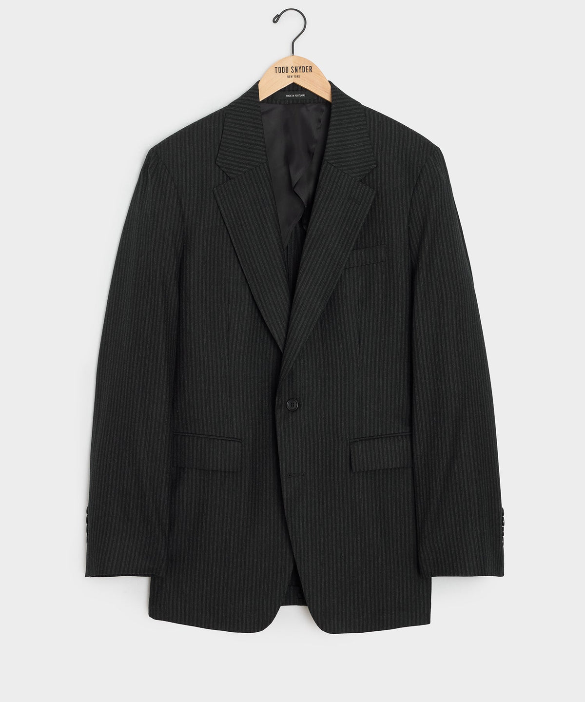 Todd Snyder Italian Flannel Pinstripe Wythe Jacket - Black
