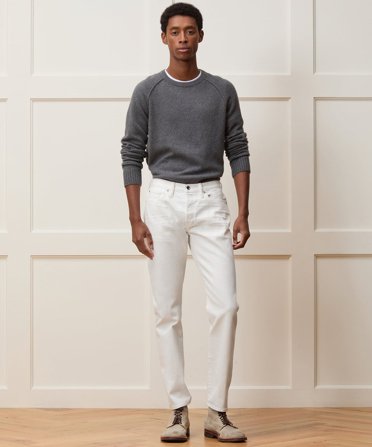 Todd Snyder Slim Japanese Selvedge Stretch Jean - White