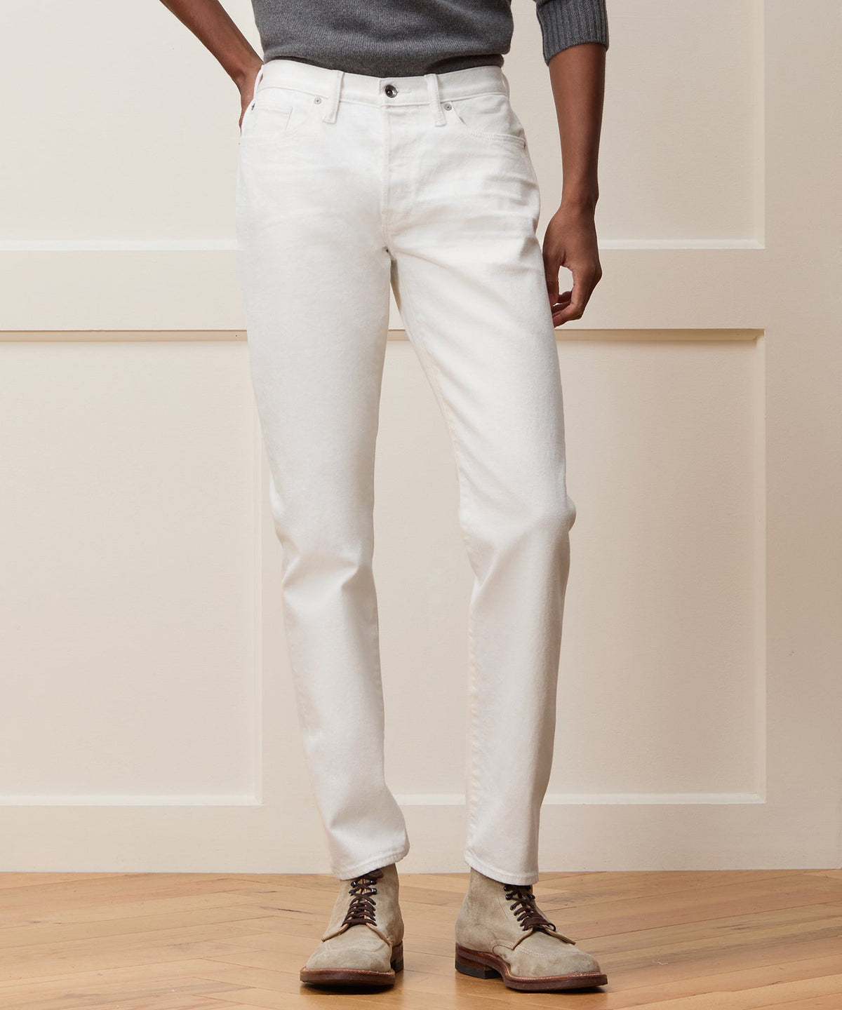 Todd Snyder Slim Japanese Selvedge Stretch Jean - White