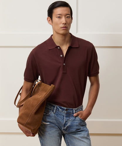 Todd Snyder Cotton Pique Polo - Burgundy