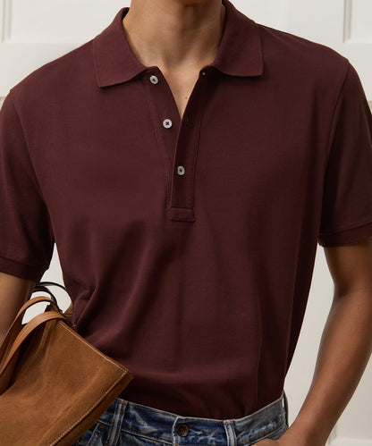 Todd Snyder Cotton Pique Polo - Burgundy
