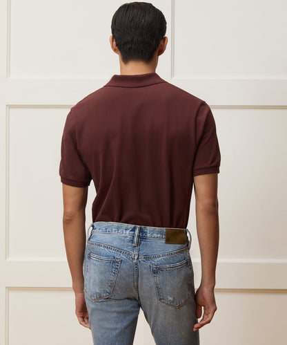 Todd Snyder Cotton Pique Polo - Burgundy