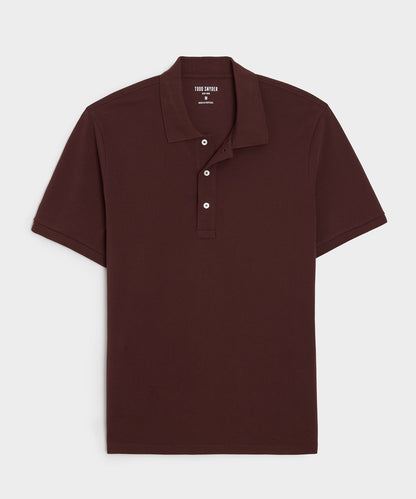 Todd Snyder Cotton Pique Polo - Burgundy