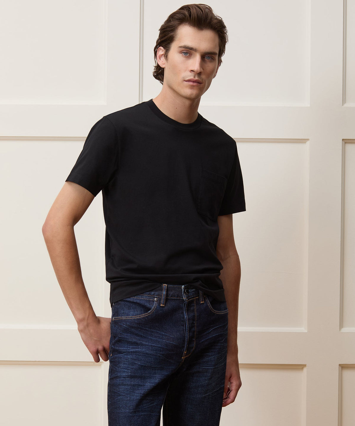 Todd Snyder Premium Jersey Pocket Tee - Black