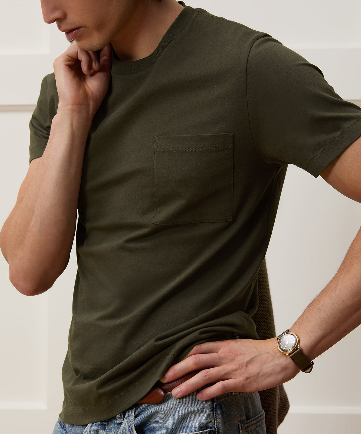Todd Snyder Premium Jersey Pocket Tee - Snyder Olive