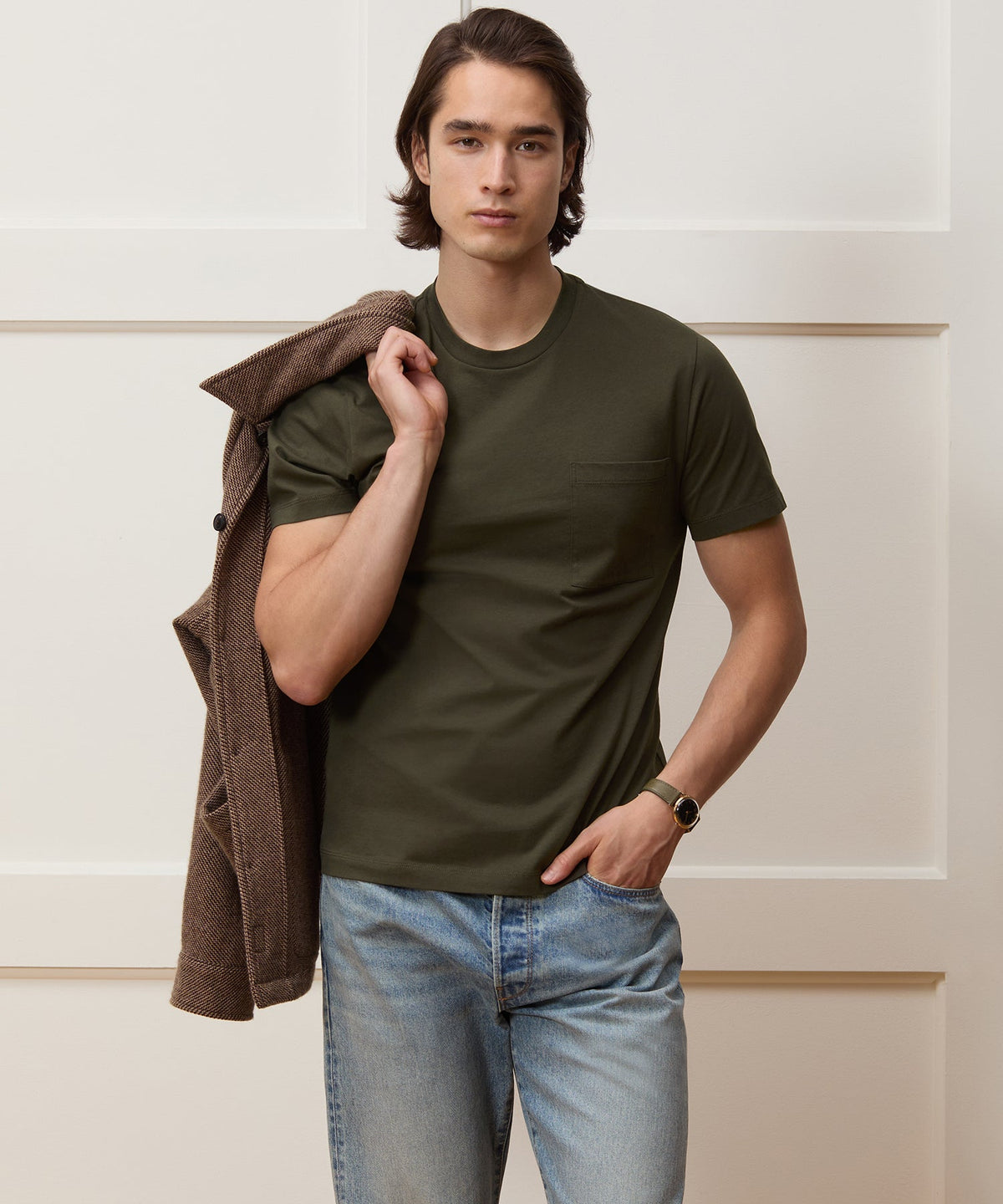 Todd Snyder Premium Jersey Pocket Tee - Snyder Olive