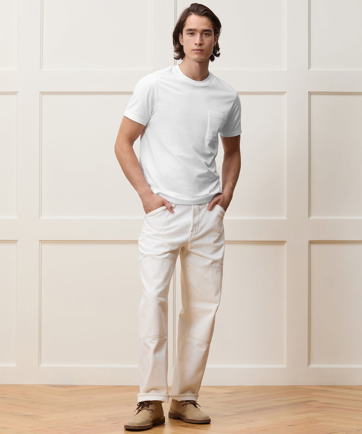 Todd Snyder Premium Jersey Pocket Tee - White