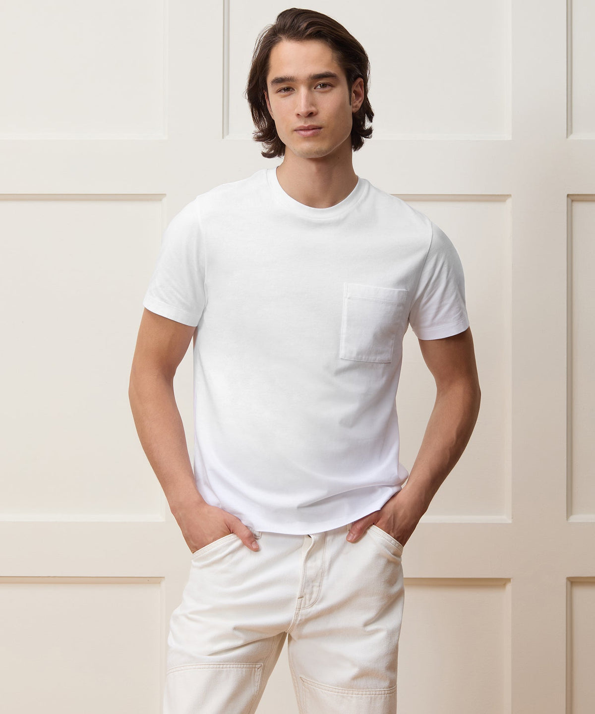 Todd Snyder Premium Jersey Pocket Tee - White