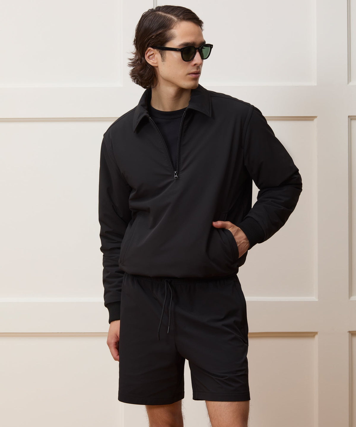 Todd Snyder Nylon Quarter-Zip Jacket - Pitch Black