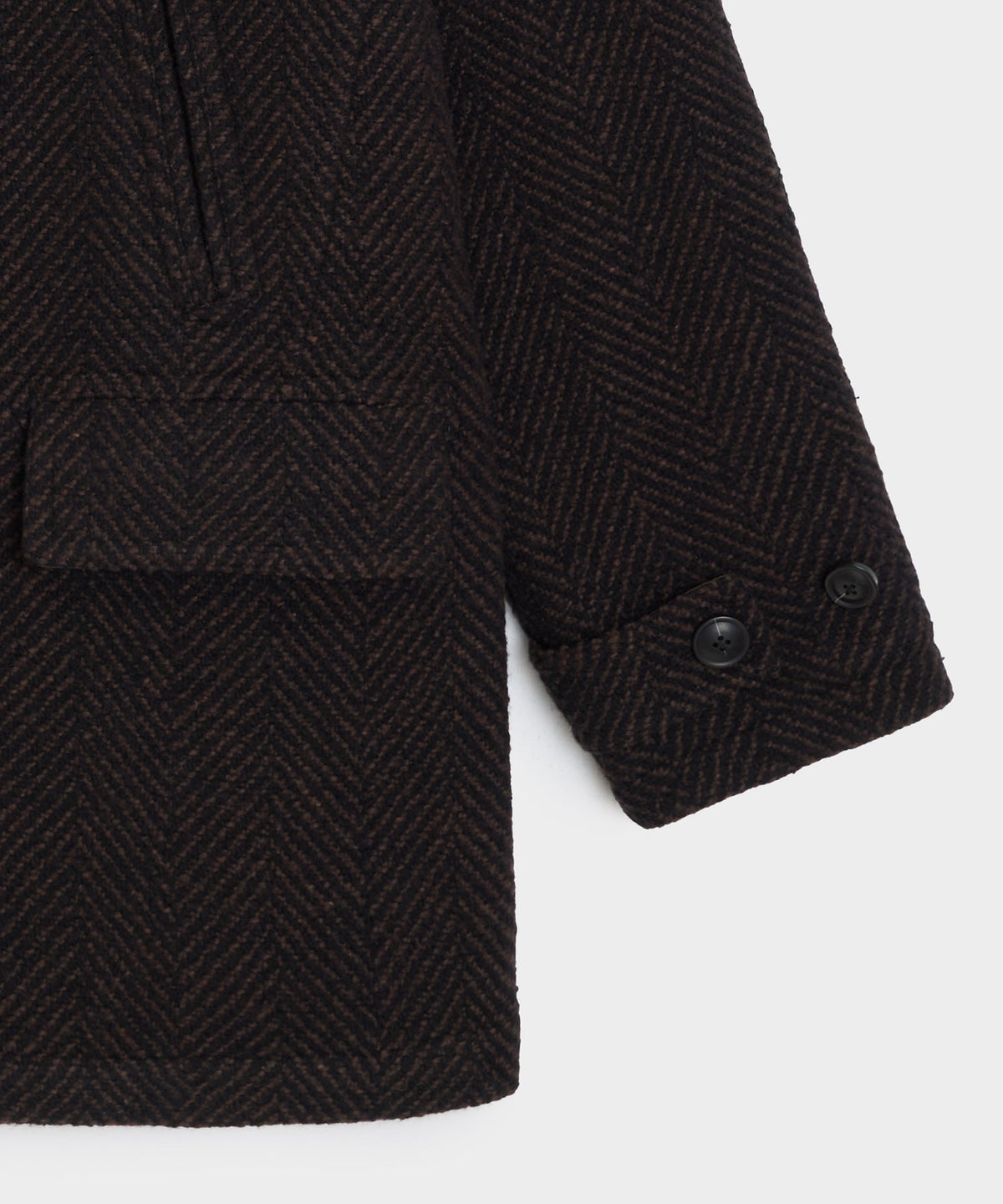 Todd Snyder Italian Wool Herringbone Peacoat - Brown