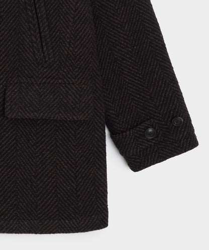 Todd Snyder Italian Wool Herringbone Peacoat - Brown