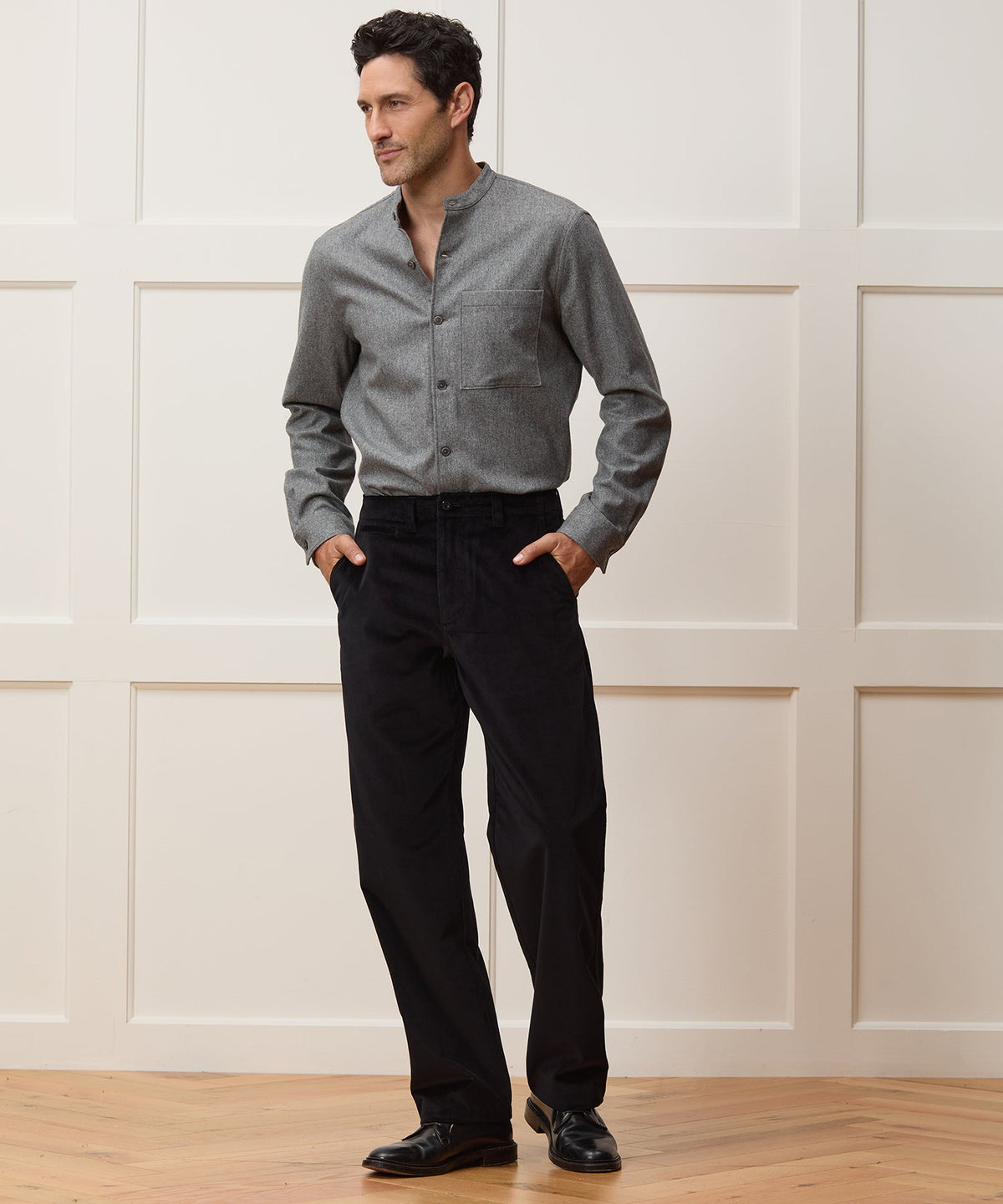 Todd Snyder Relaxed Italian Velvet Trouser - Black