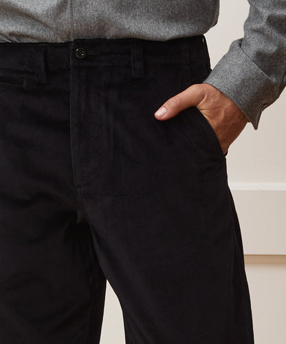 Todd Snyder Relaxed Italian Velvet Trouser - Black