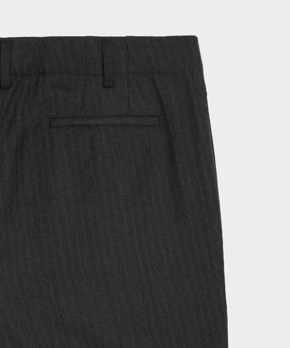 Todd Snyder Italian Flannel Striped Hollywood Trouser - Charcoal