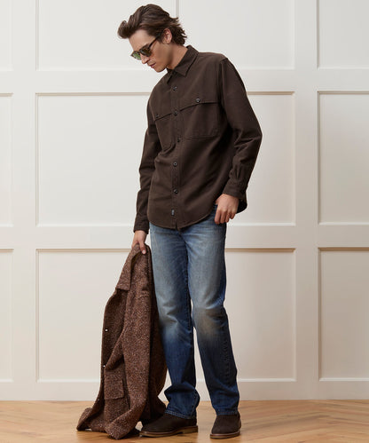 Todd Snyder Chamois Cape Shirt - Peppercorn