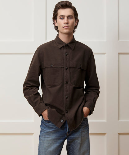 Todd Snyder Chamois Cape Shirt - Peppercorn