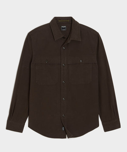 Todd Snyder Chamois Cape Shirt - Peppercorn