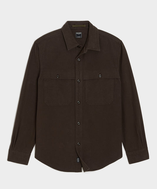 Todd Snyder Chamois Cape Shirt - Peppercorn