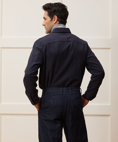 Todd Snyder Chamois Cape Shirt - Captain Navy