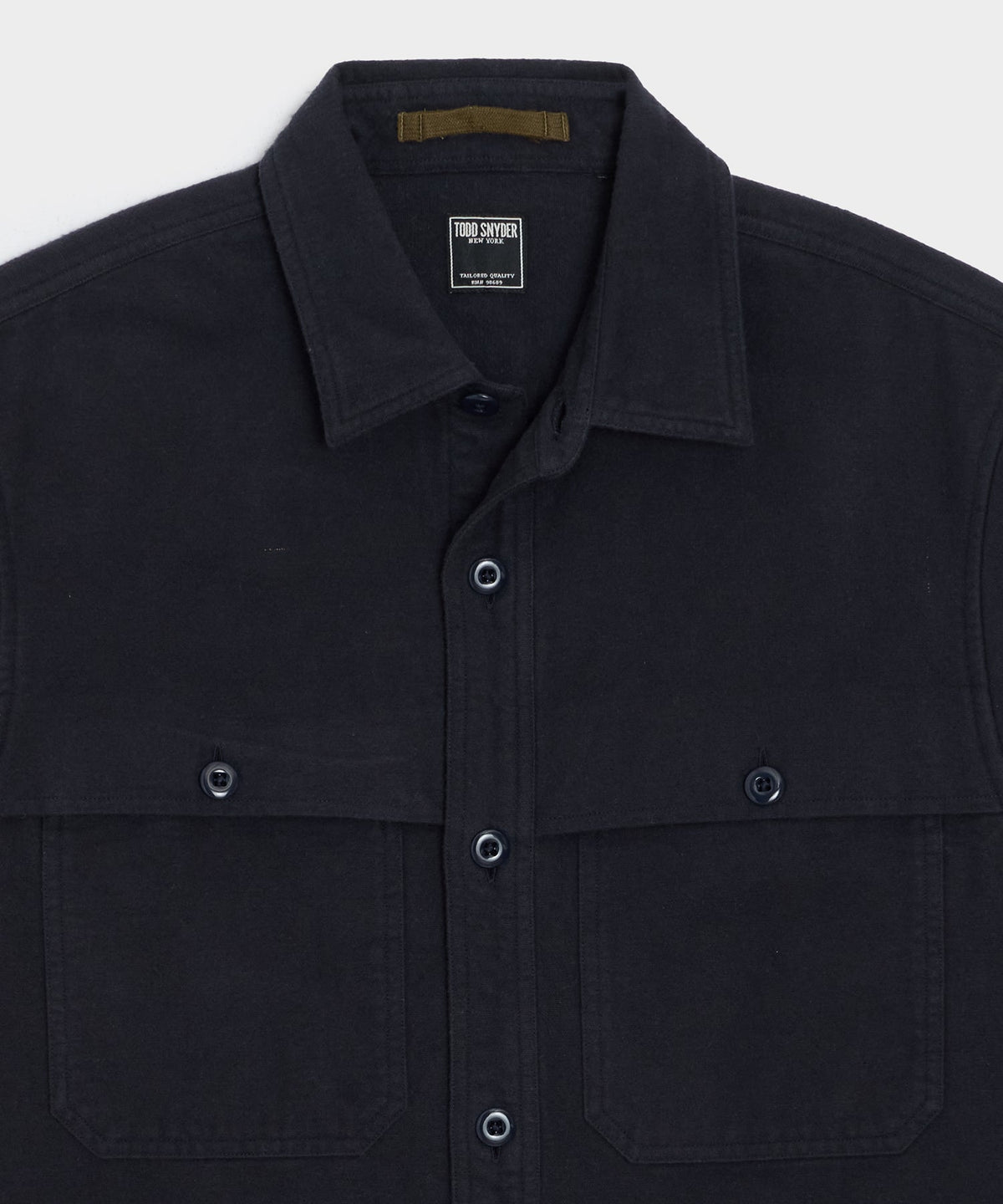 Todd Snyder Chamois Cape Shirt - Captain Navy