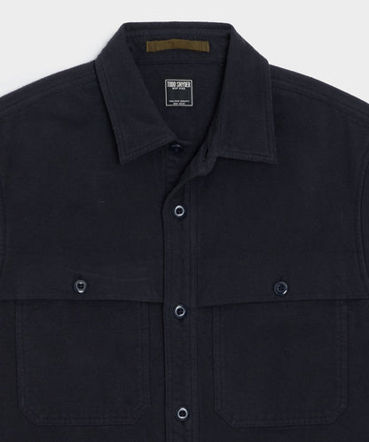 Todd Snyder Chamois Cape Shirt - Captain Navy