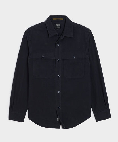 Todd Snyder Chamois Cape Shirt - Captain Navy