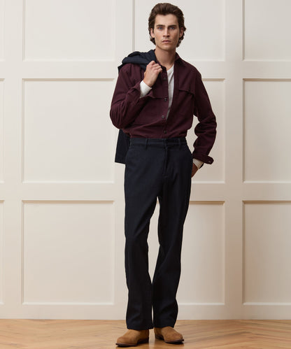 Todd Snyder Chamois Cape Shirt - Wine