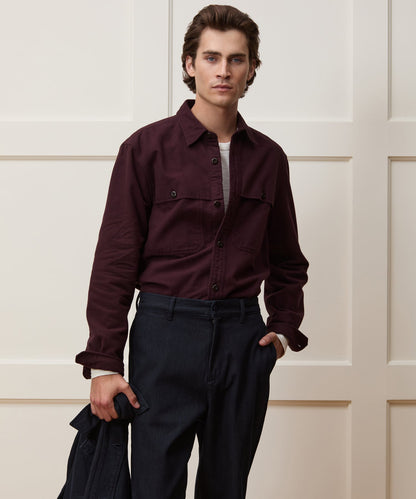 Todd Snyder Chamois Cape Shirt - Wine