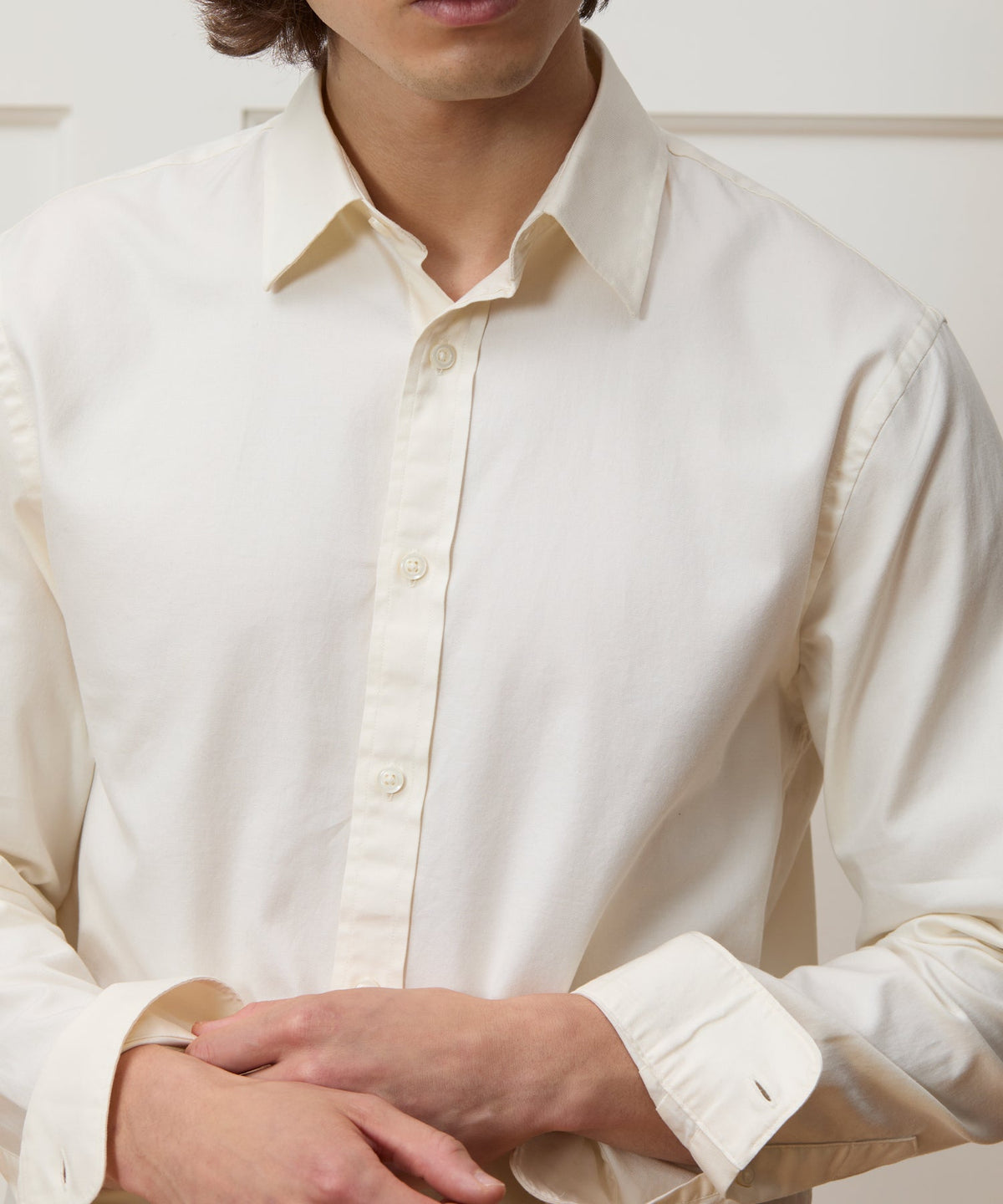 Todd Snyder Cotton Twill Long Point Collar Shirt - Ivory