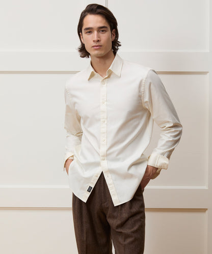 Todd Snyder Cotton Twill Long Point Collar Shirt - Ivory