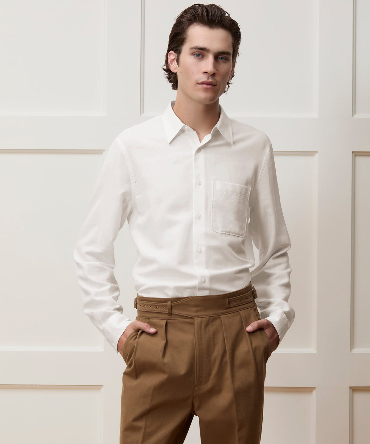 Todd Snyder Cotton-Cashmere Sport Shirt - White