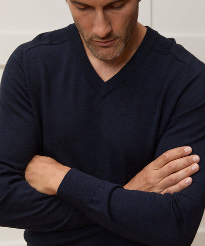 Todd Snyder Merino V-Neck Sweater - Navy