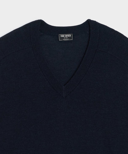Todd Snyder Merino V-Neck Sweater - Navy