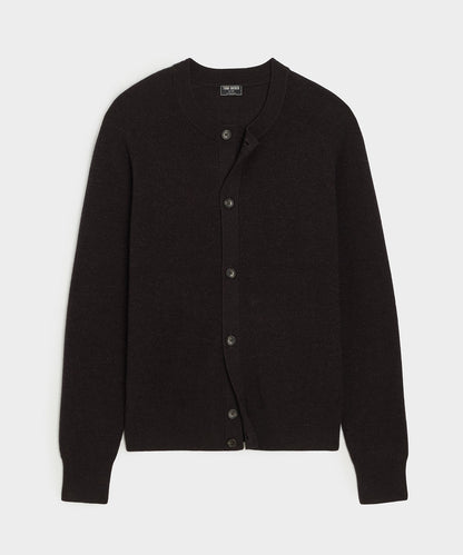 Todd Snyder Merino Crewneck Cardigan - Espresso Bean