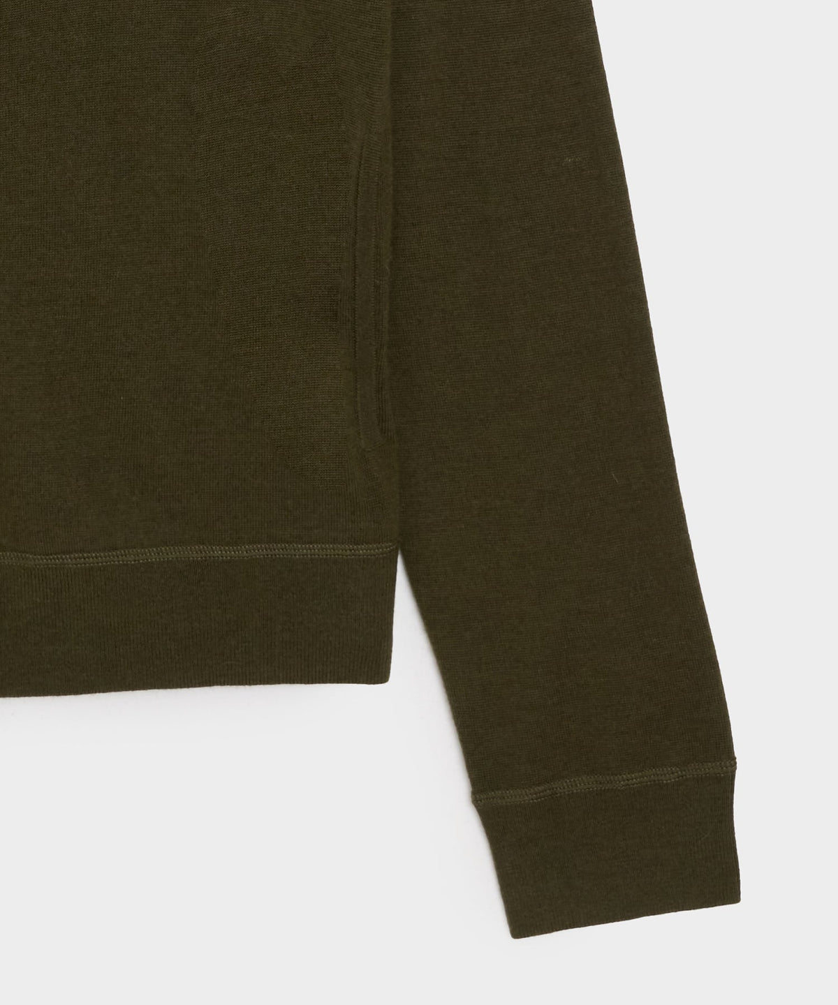Todd Snyder Merino Full-Zip Sweater Polo - Snyder Olive