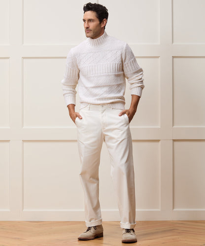 Todd Snyder Aran Funnel Neck Sweater - Bisque