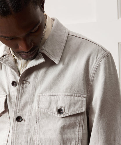 Todd Snyder Cropped Denim Eisenhower Jacket - Stone