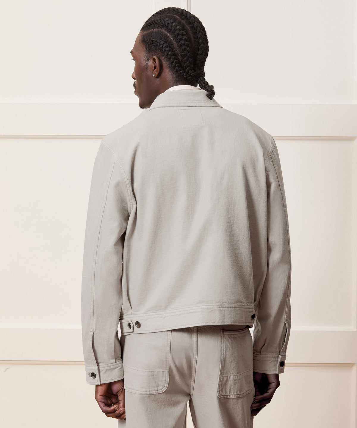 Todd Snyder Cropped Denim Eisenhower Jacket - Stone