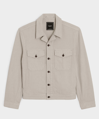 Todd Snyder Cropped Denim Eisenhower Jacket - Stone