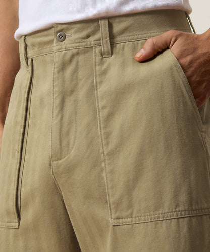 Todd Snyder Relaxed Herringbone Twill Camp Pant - Tan