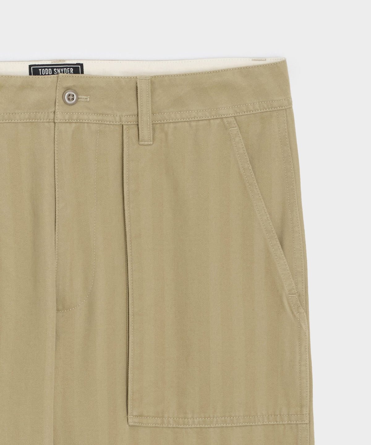 Todd Snyder Relaxed Herringbone Twill Camp Pant - Tan