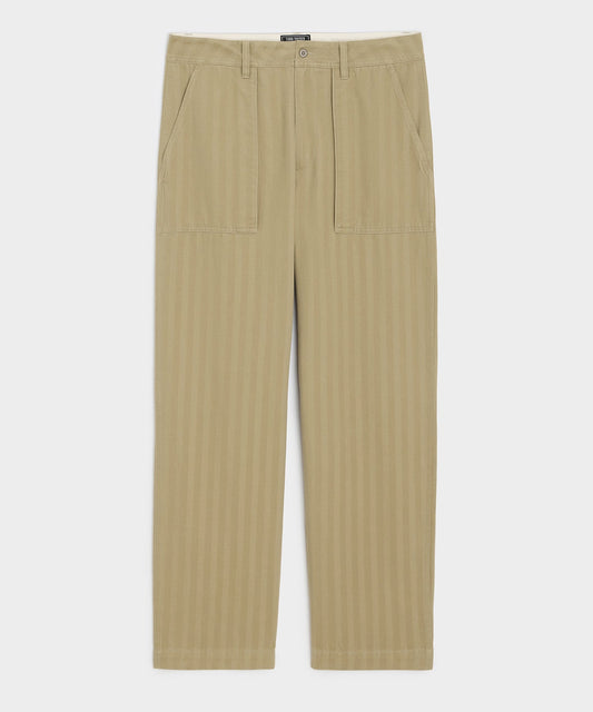 Todd Snyder Relaxed Herringbone Twill Camp Pant - Tan