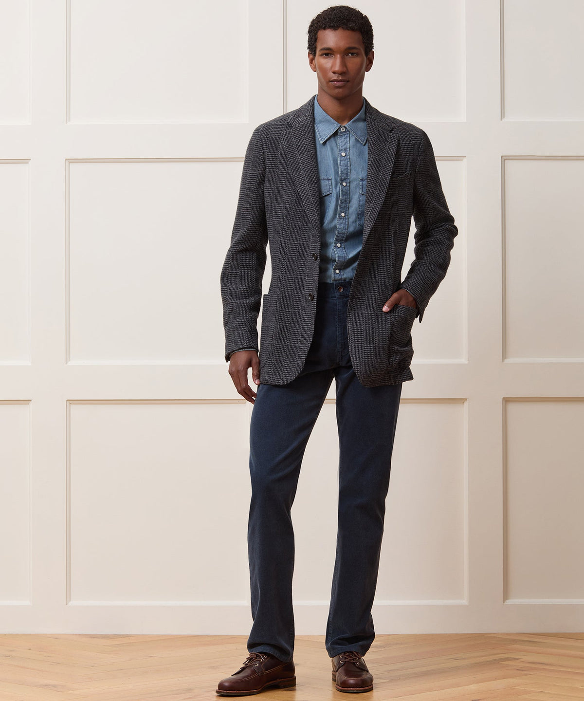 Todd Snyder Italian Wool Glen Plaid Sport Coat - Grey